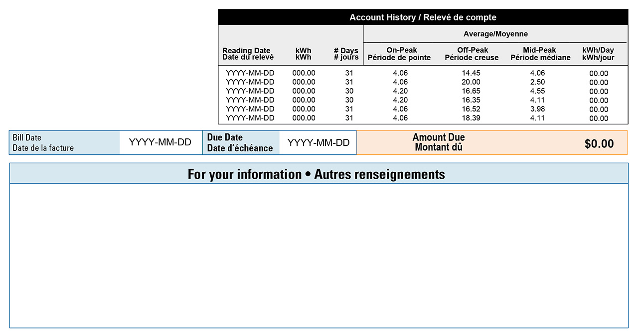 Exemple de facture de tarifs par paliers - Bottom