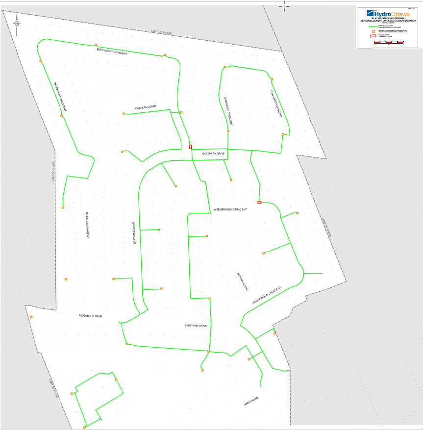 Map of Blackburn Cable Renewal Project