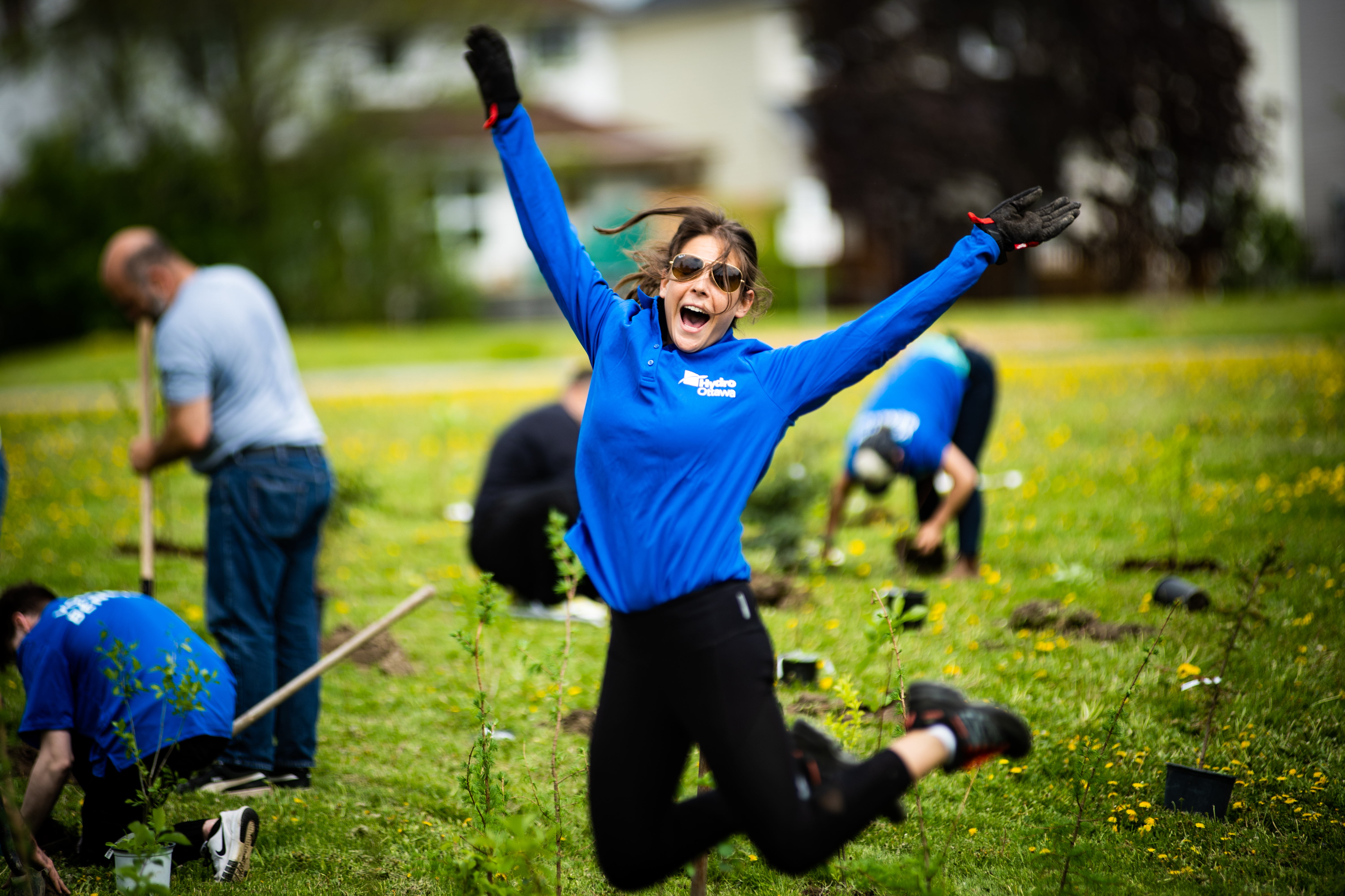 Hydro Ottawa Volunteers Planting Trees with Tree Canada