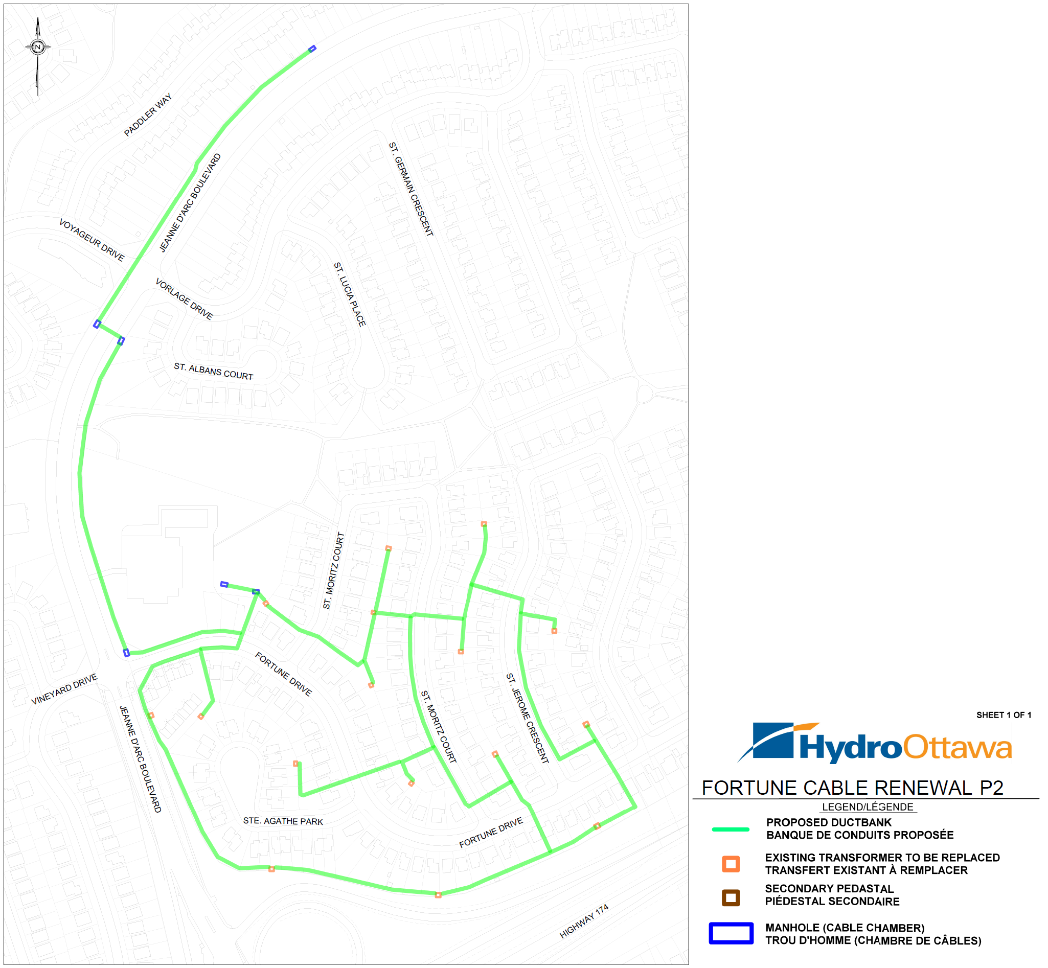 Map of Fortune Cable Renewal Phase 2 Project