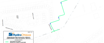 Map of Hydro Ottawa's component of the Merivale Transformer Station modernization project