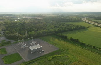 Aerial view of Hydro Ottawa's Cambrian municipal transformer station