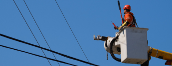 lineworker in bucket truck