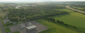 Aerial view of Hydro Ottawa's Cambrian municipal transformer station