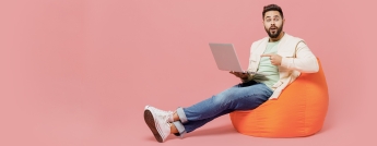 MyAccount Background - Man sitting on his laptop